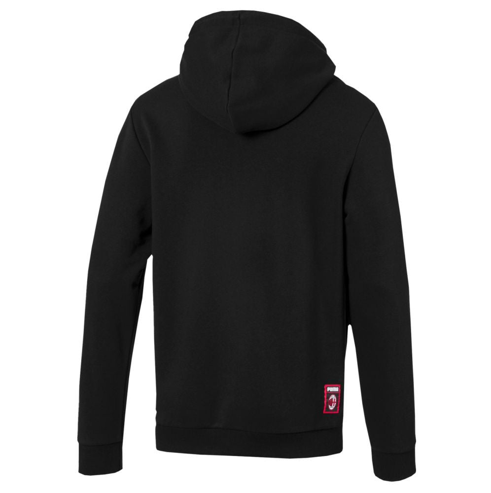 Puma Men's AC Milan DNA Hoodie Sweatshirt - Black-Tango Red