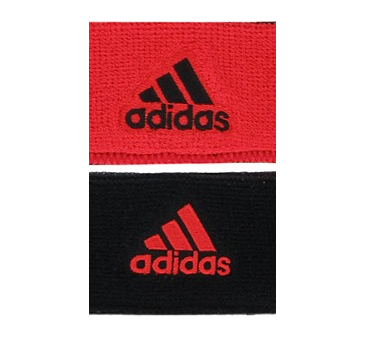 ADIDAS INTERVAL REVERSIBLE WRISTBANDS 3"- RED/BLACK