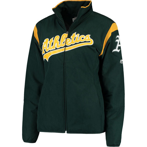 Majestic Women's Oakland A's On-field Therma Base Full-zip Jacket