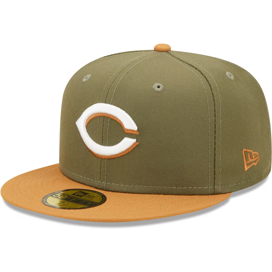 New Era Cincinnati Reds Two-Tone Color Pack 59FIFTY Fitted Hat -Olive/Brown