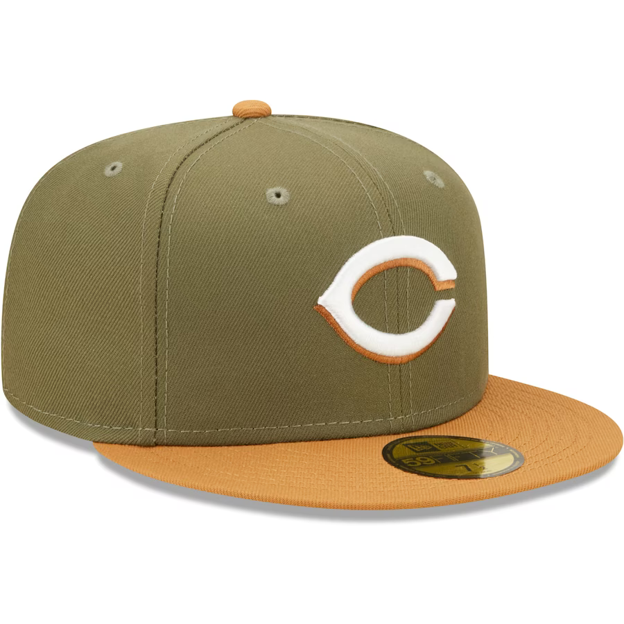 New Era Cincinnati Reds Two-Tone Color Pack 59FIFTY Fitted Hat -Olive/Brown