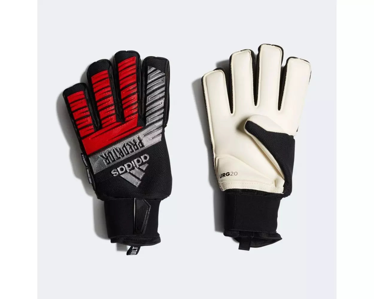 ADIDAS PREDATOR ULTIMATE GOALKEEPER GLOVES FINGERSAVE - BLACK SILVER RED