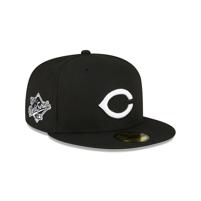 NEW ERA CINCINNATI REDS  1990 WORLD SERIES SIDE PATCH FITTED 59FIFTY-BLACK AND WHITE