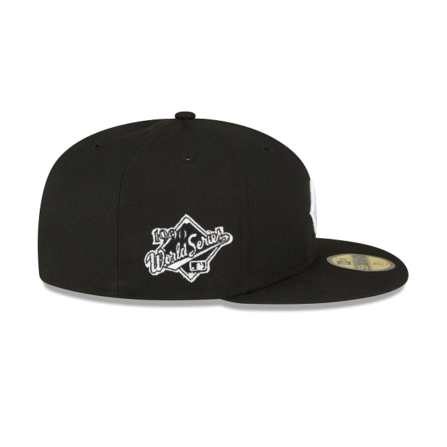 NEW ERA CINCINNATI REDS 1990 WORLD SERIES SIDE PATCH FITTED 59FIFTY-BLACK AND WHITE