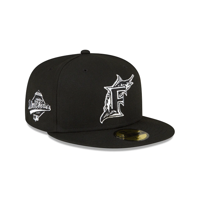 NEW ERA FLORIDA MARLINS 1997 WORLD SERIES SIDE PATCH 59FIFTY FITTED-BLACK/WHITE