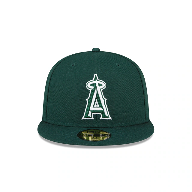 New Era Anaheim Angels  59FIFTY Fitted Hat- Dark Green