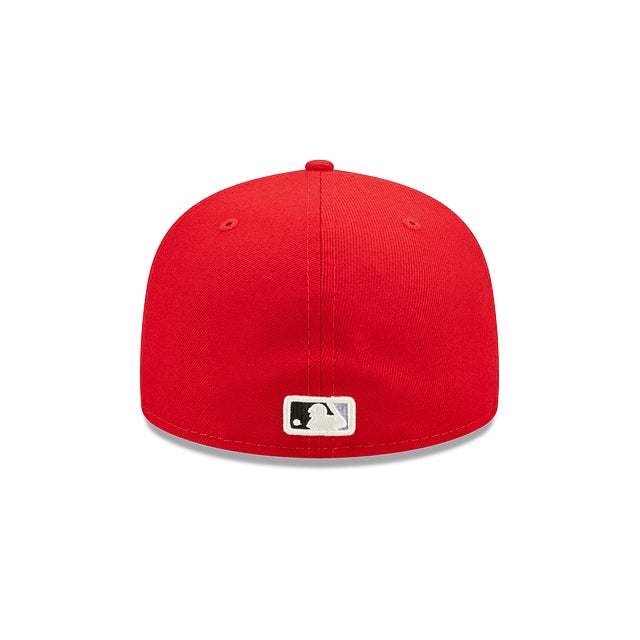 CINCINNATI REDS EW ERA POP SWEAT 59FIFTY FITTED HAT LILAC BOTTOM