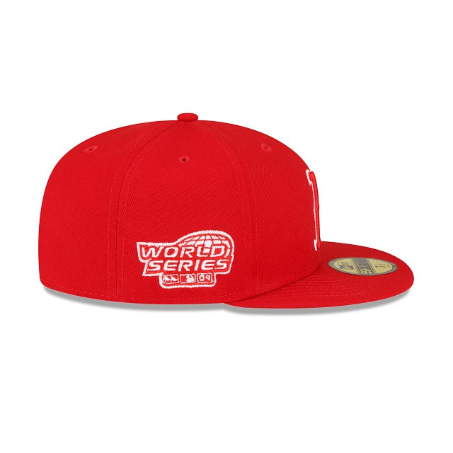 NEW ERA BOSTON RED SOX 2004 WORLD SERIES SIDE PATCH 59FIFTY FITTED HAT-SCARLET