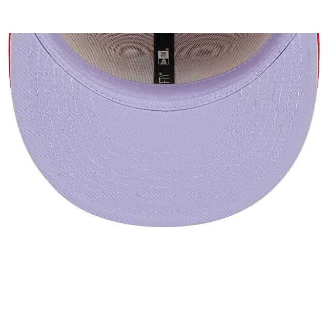 CINCINNATI REDS EW ERA POP SWEAT 59FIFTY FITTED HAT LILAC BOTTOM