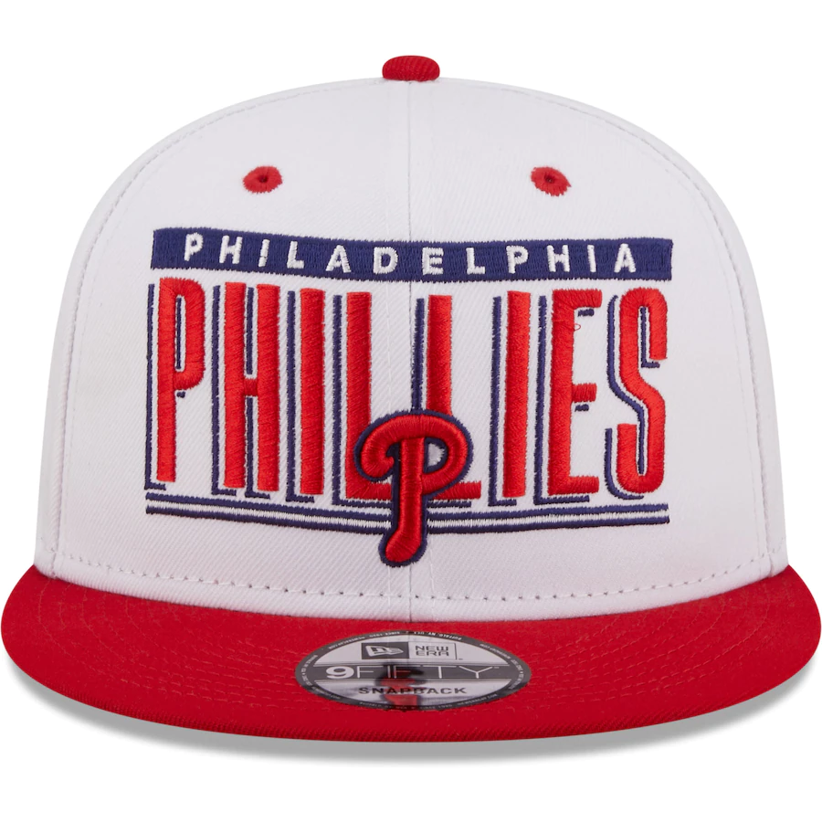 New Era Philadelphia Phillies Retro Title 9FIFTY Snapback Hat - White/Red