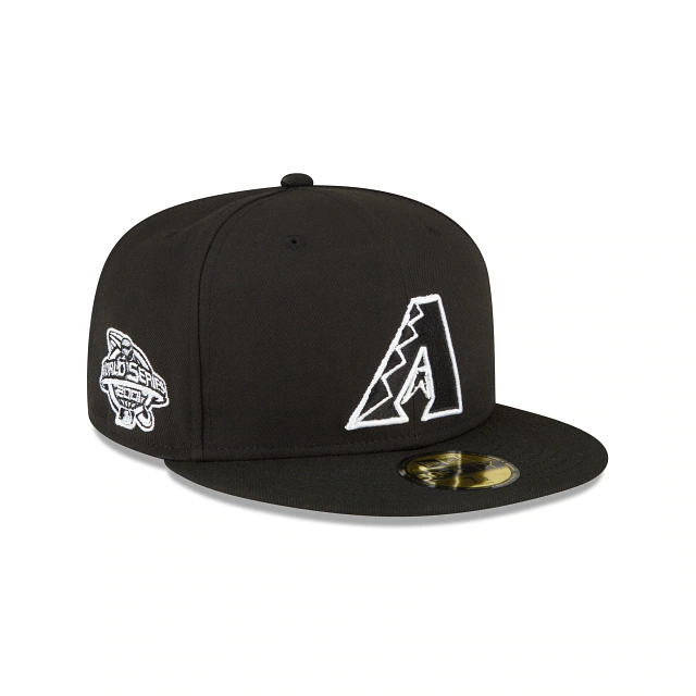 NEW ERA ARIZONA DIAMONDBACKS 2001 WORLD SERIES FITTED 59FIFTY-BLACK AND WHITE