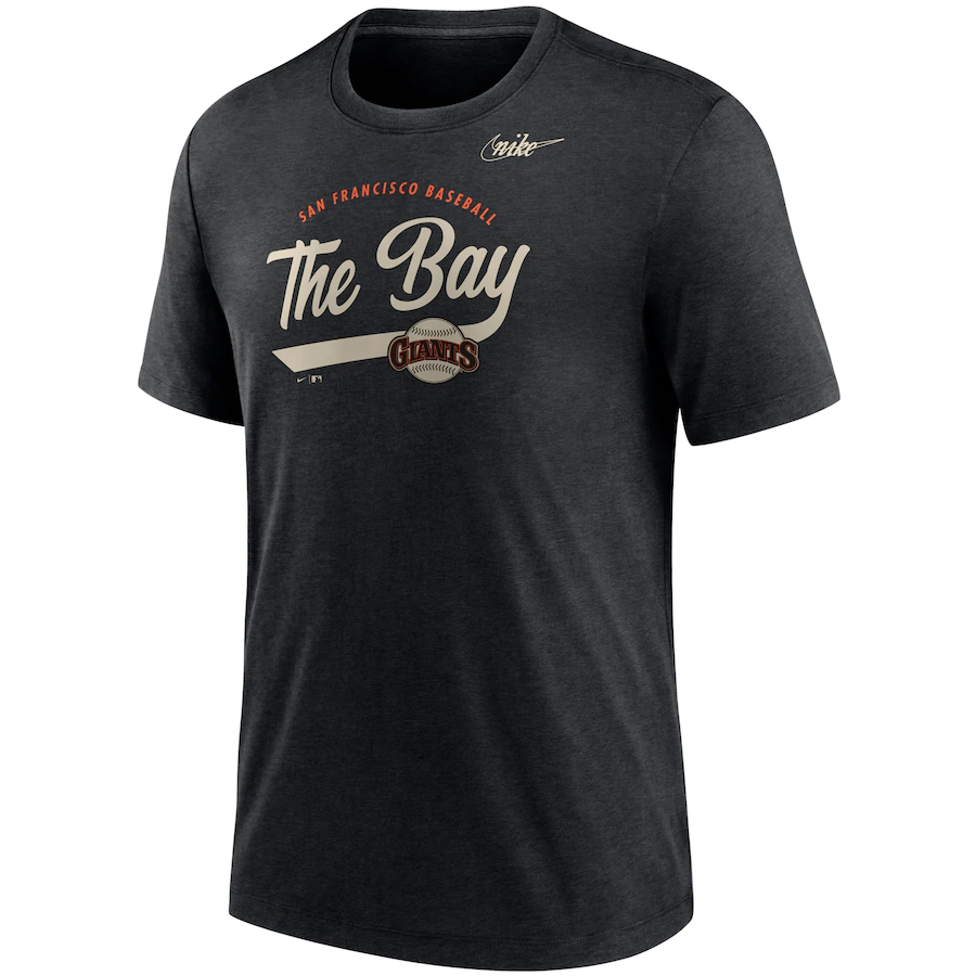 Nike San Francisco Giants Cooperstown Nickname Tri-Blend T-Shirt - Heather Black