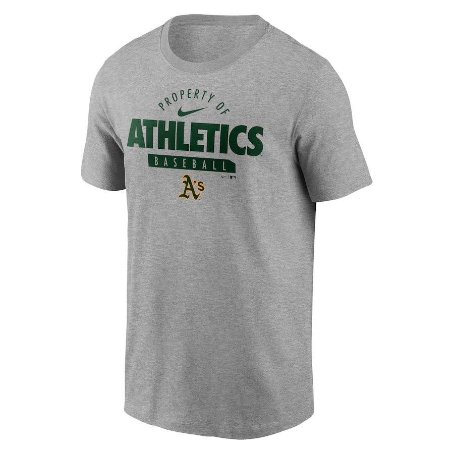Oakland Athletics Nike Primetime Property Of Practice T-Shirt - Heathered Gray