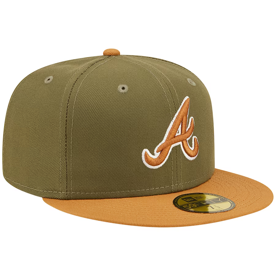 New Era Atlanta Braves Two-Tone Color Pack 59FIFTY Fitted Hat-Olive/Brown