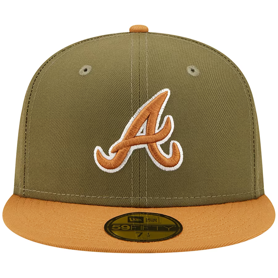 New Era Atlanta Braves Two-Tone Color Pack 59FIFTY Fitted Hat-Olive/Brown
