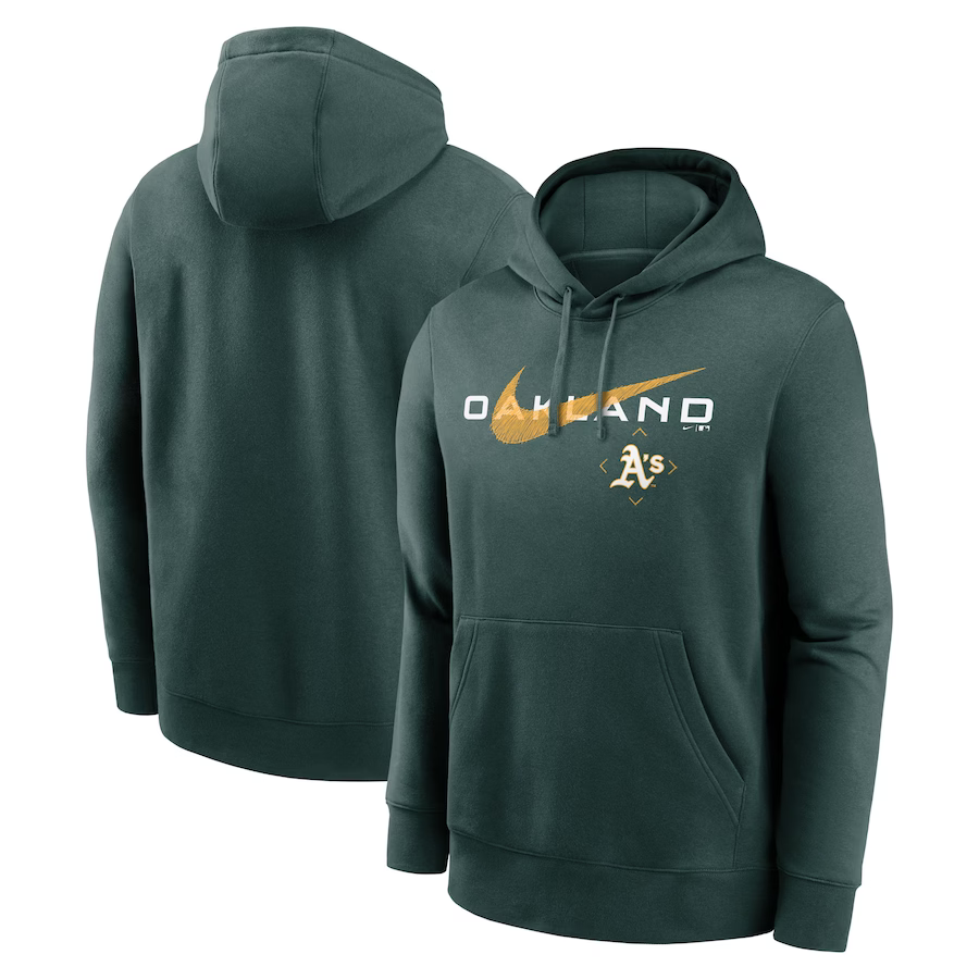 Men's Oakland Athletics Nike Green Swoosh NeighborHOOD Pullover Hoodie