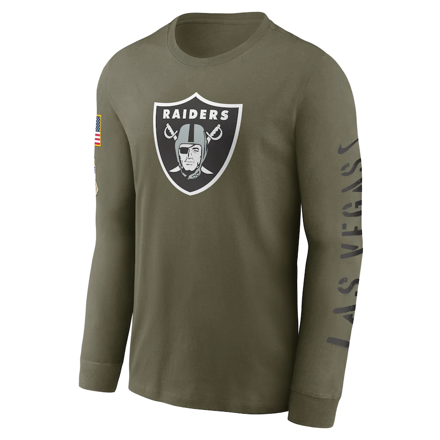 Las Vegas Raiders Nike 2022 Salute To Service Long Sleeve T-Shirt - Olive