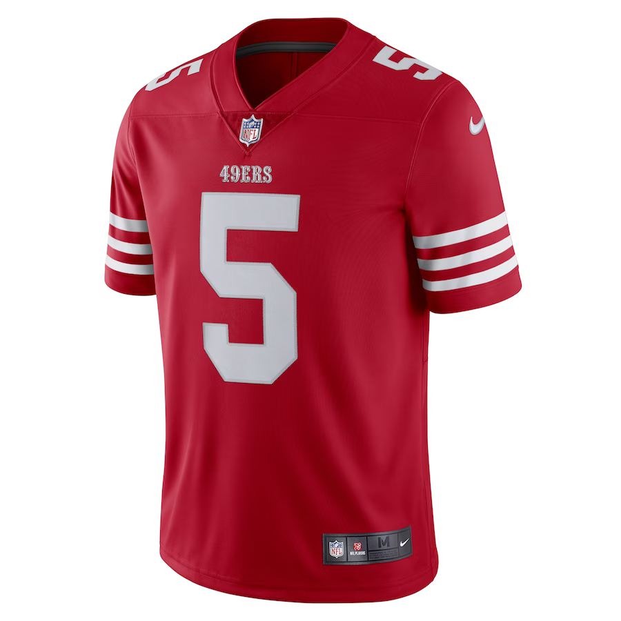 Nike Men's San Francisco 49ers Trey Lance #5 Vapor Limited Jersey– Scarlet