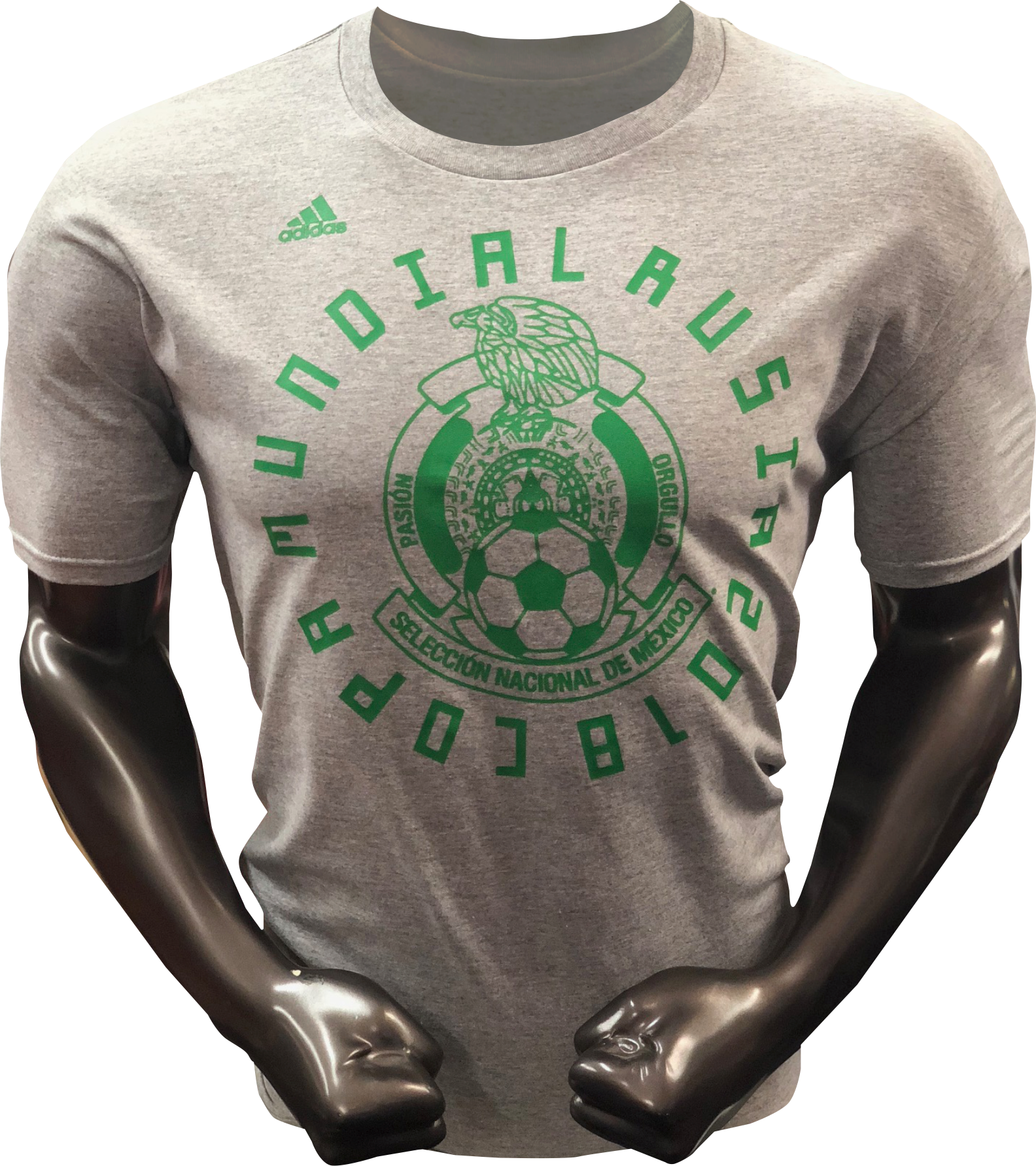 ADIDAS MEXICO RUSSIA MUNDIAL T-SHIRT- GREY/GREEN