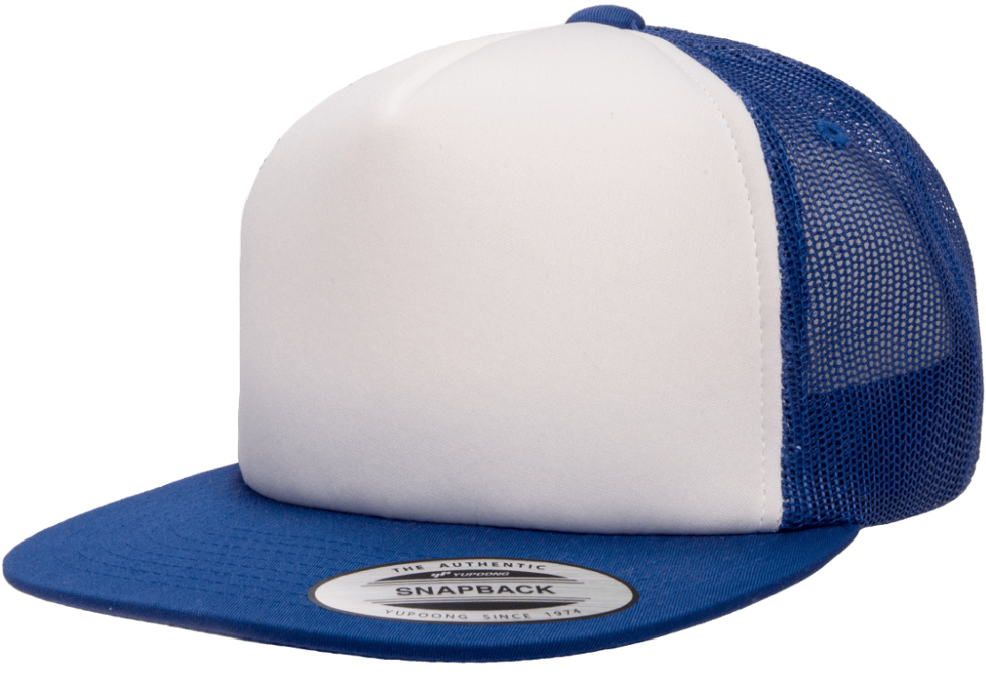 Classics™ Flat Bill Foam Trucker Cap-Royal/White/Royal