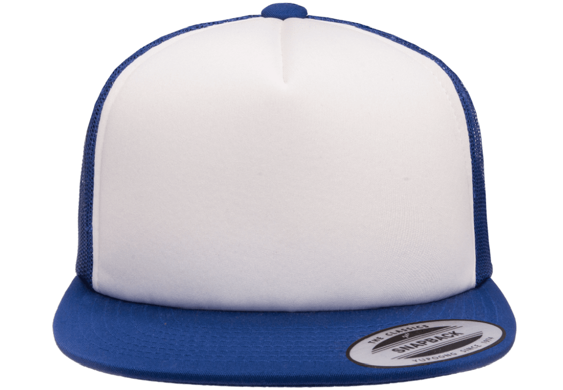 Classics™ Flat Bill Foam Trucker Cap-Royal/White/Royal