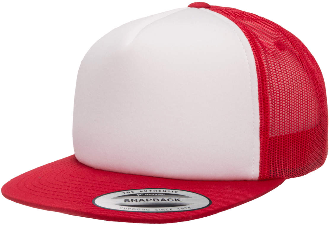 Classics™ Flat Bill Foam Trucker Cap-Red/White/Red