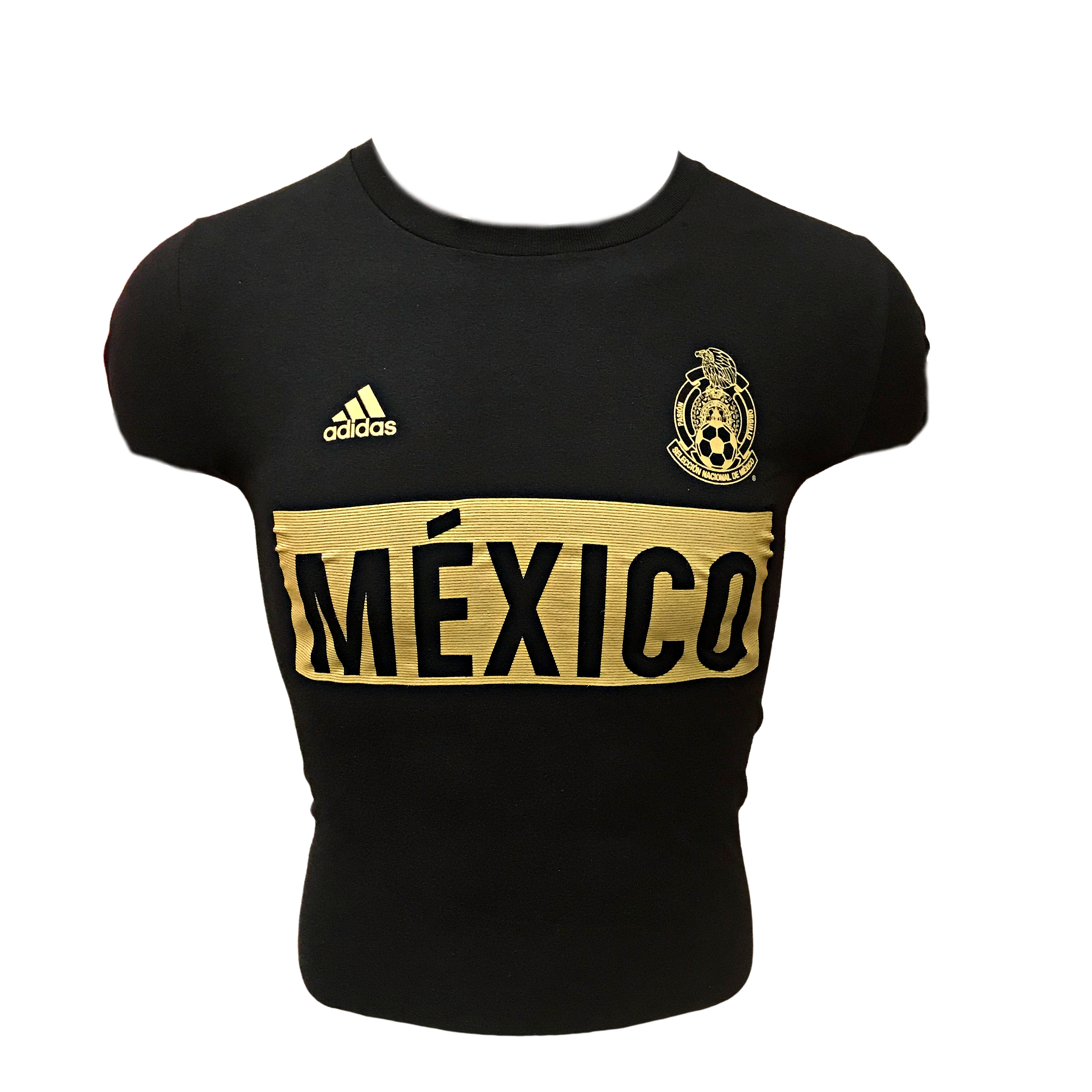 ADIDAS MEXICO STRIPES BAR T-SHIRT-BLACK/GOLD