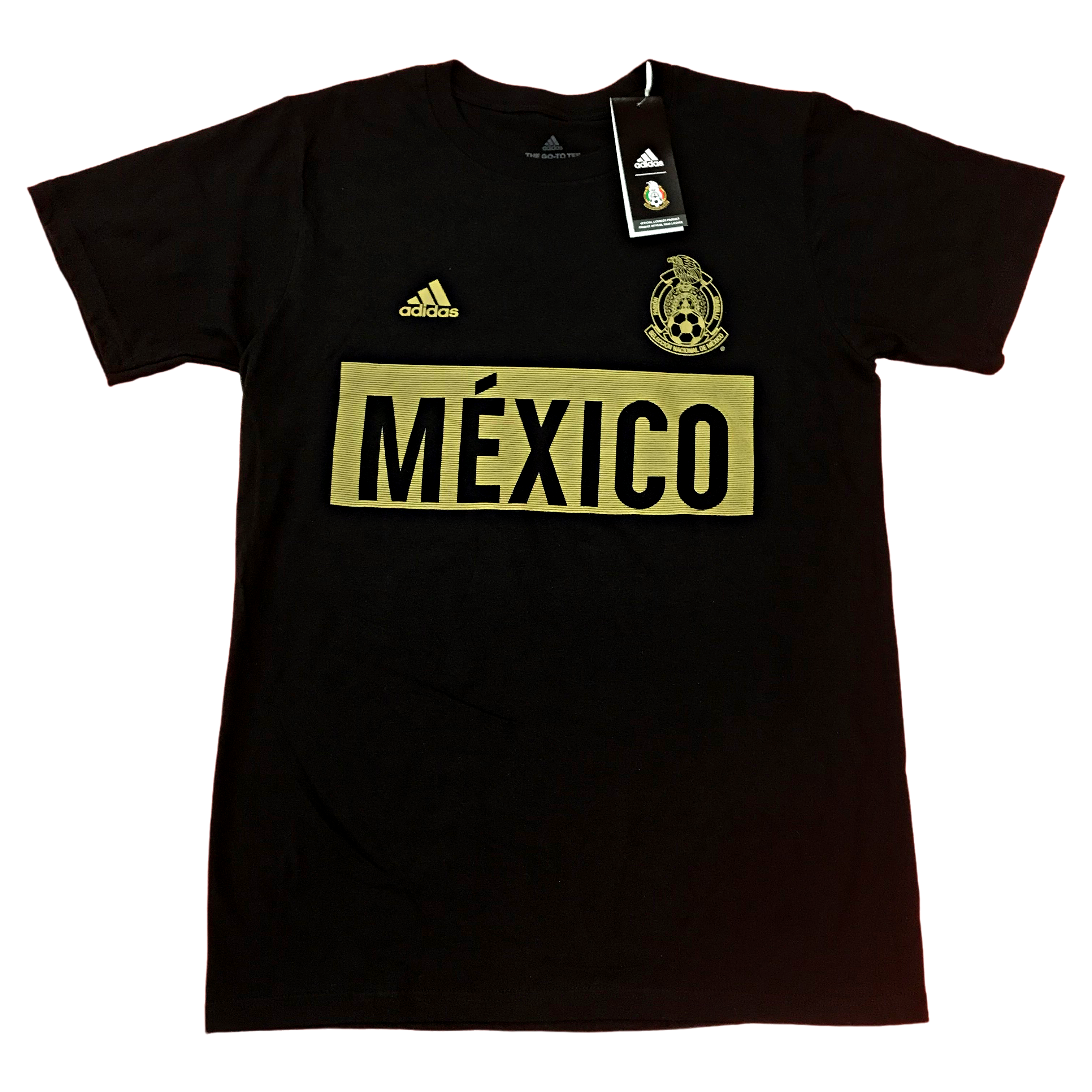 ADIDAS MEXICO STRIPES BAR T-SHIRT-BLACK/GOLD