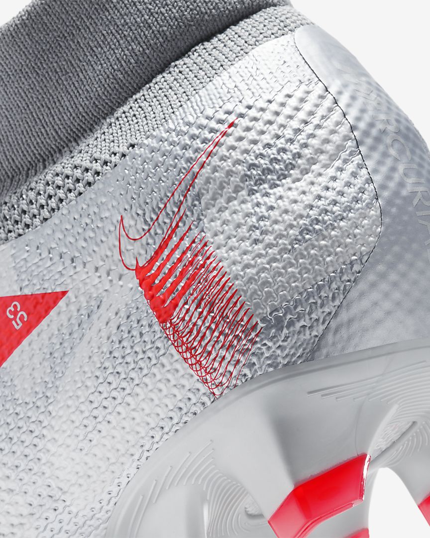 Nike Mercurial Superfly 7 Pro FG- Metallic Grey/Laser Crimson