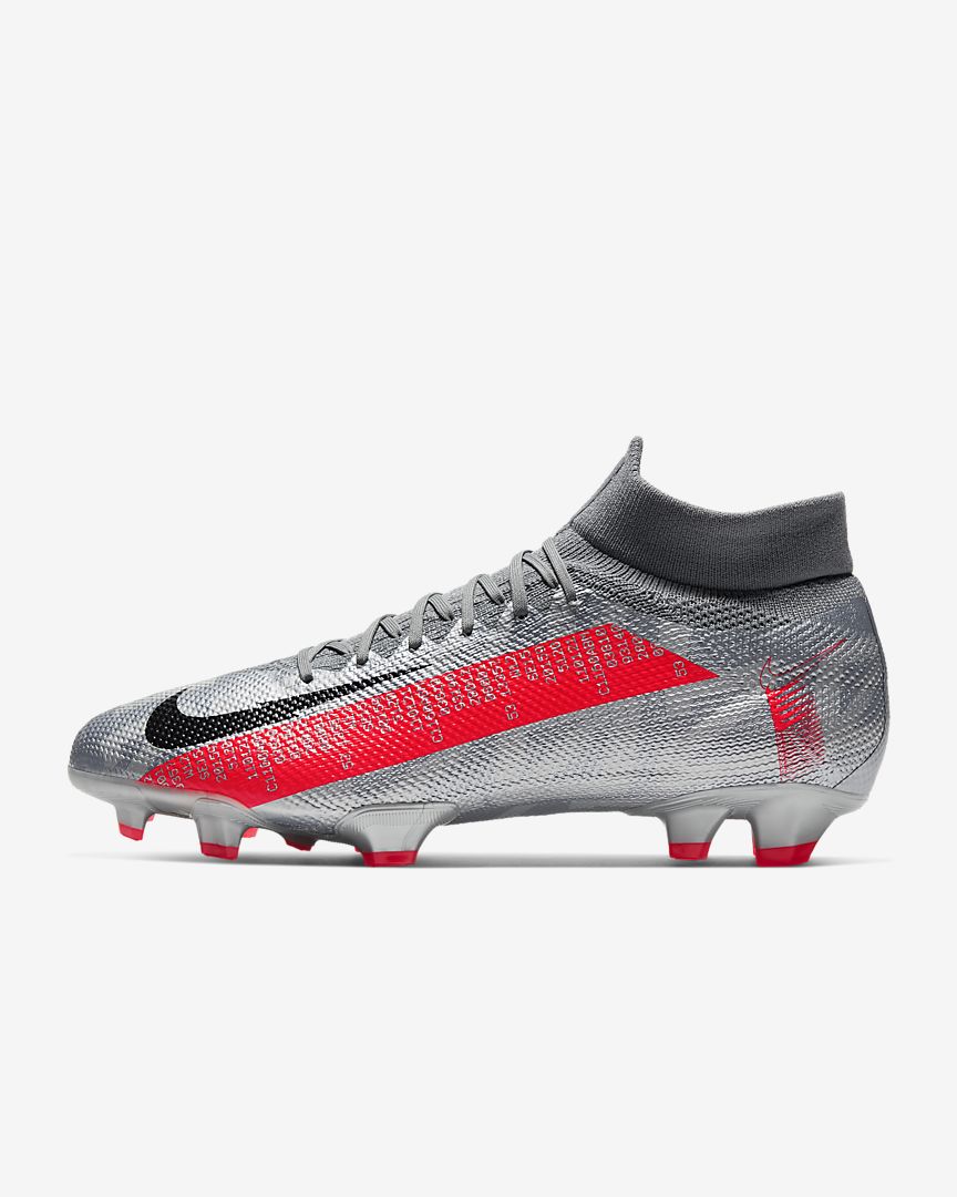 Nike Mercurial Superfly 7 Pro FG- Metallic Grey/Laser Crimson