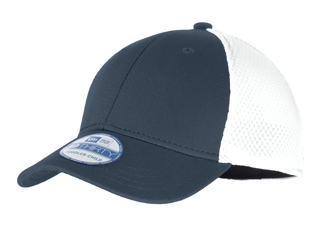 New Era® - Youth Stretch Mesh Cap-Deep Navy/White