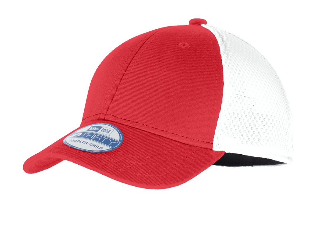 New Era® - Youth Stretch Mesh Cap-Scarlet Red/White