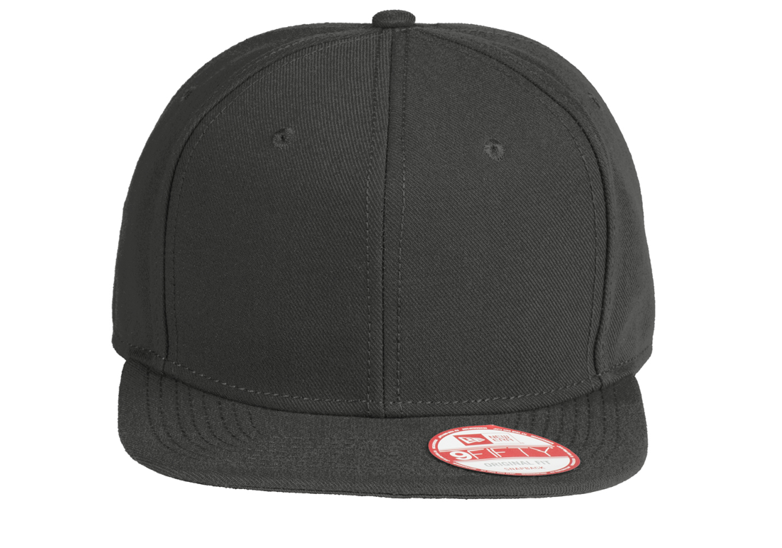 New Era Original Fit Flat Bill Snapback Cap-Black