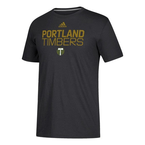 Adidas Portland Timbers Climalite Short Sleeve T-Shirt - Black/GOLD
