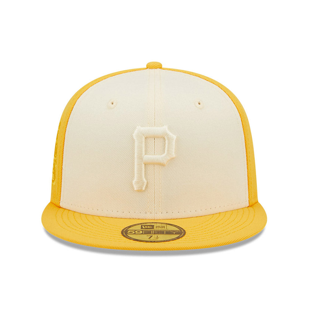 NEW ERA PITTSBURH PIRATES 2-TONE 59FIFTY FITTED HAT-YELLOW/CREAM