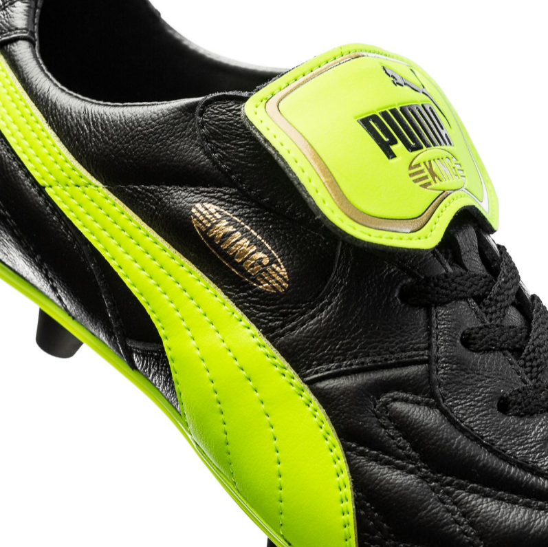 Puma King Top M.I.I FG - Black/Neon Yellow