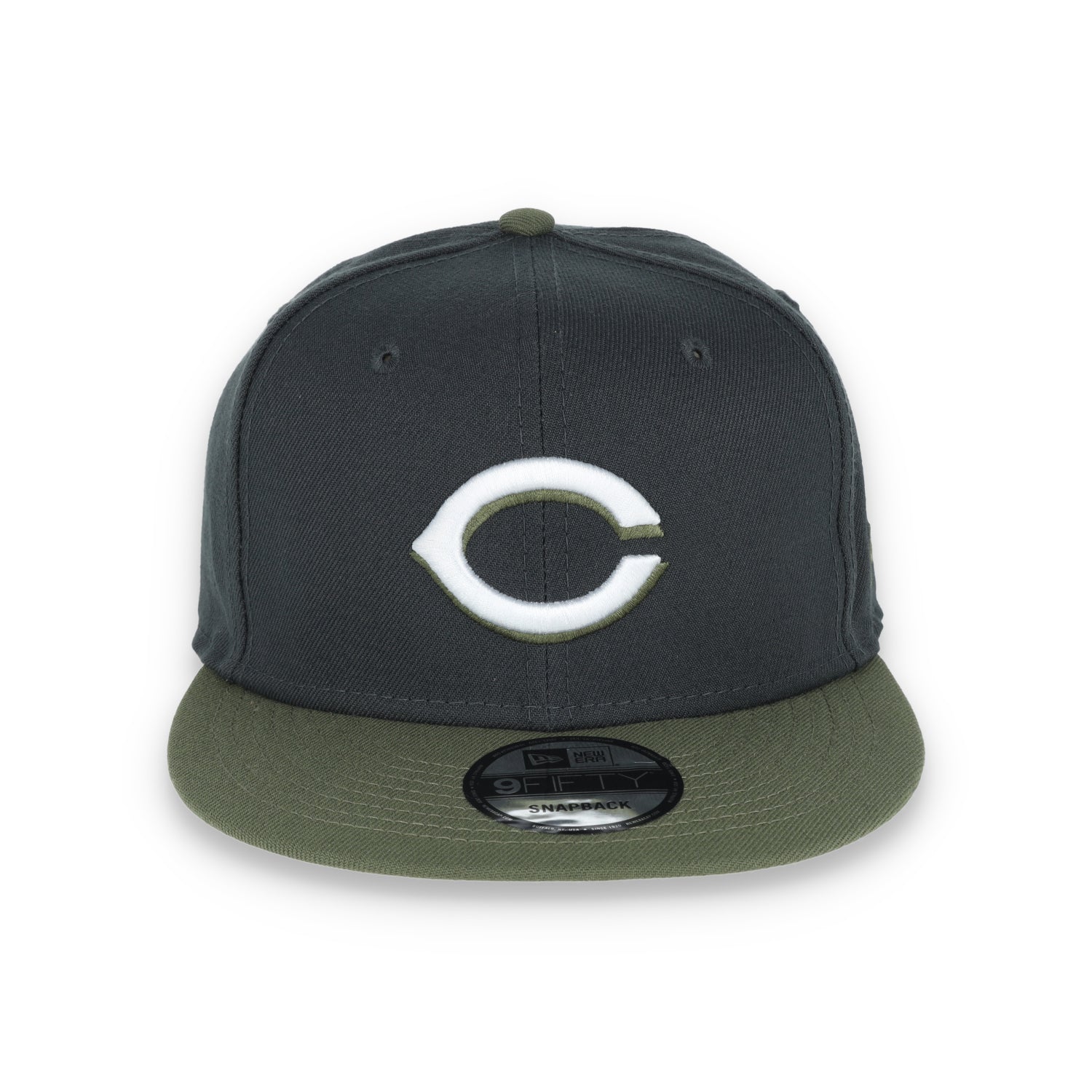 New Era Cincinnati Reds 2-Tone Color Pack 9FIFTY Snapback Hat- Grey/Olive