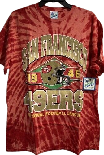 '47 Brand Men's San Francisco 49ers NFL Red Tie Dye Vintage Tubular Tee Shirt