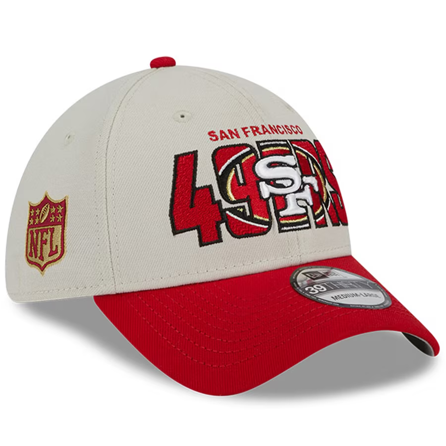 New Era San Francisco 49ERS 2023 NFL Draft 39THIRTY Flex Hat - Stone/Red