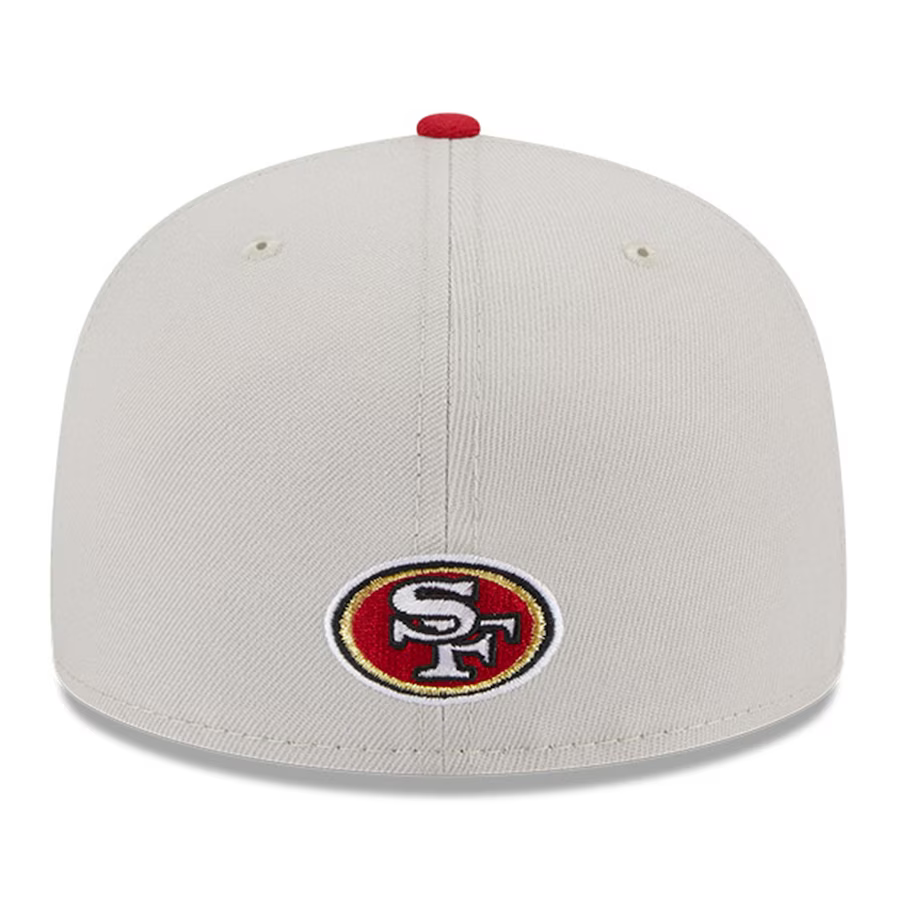 New Era San Francisco 49ers 2023 NFL Draft On Stage 59FIFTY Fitted Hat - Stone/Scarlet