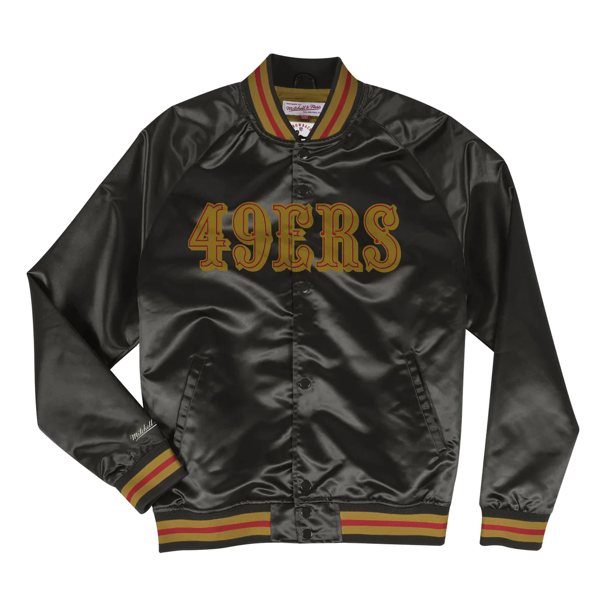 Mitchell & Ness San Francisco 49ers Lightweight Satin Jacket-Black/Gold