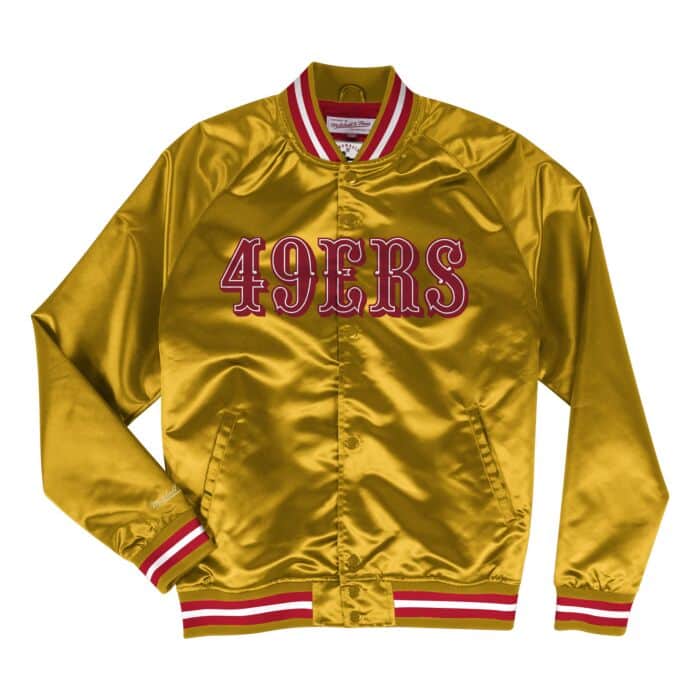 Mitchell & Ness San Francisco 49ers Lightweight Satin Jacket-Gold