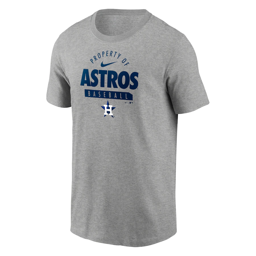 Nike Houston Astros Gray Primetime Property Of Practice T-Shirt- Heathered Gray