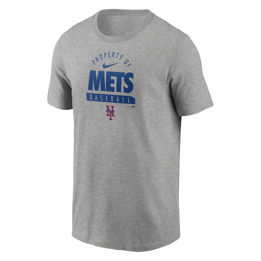 Nike New York Mets Primetime Property Of Practice T-Shirt - Heathered Gray