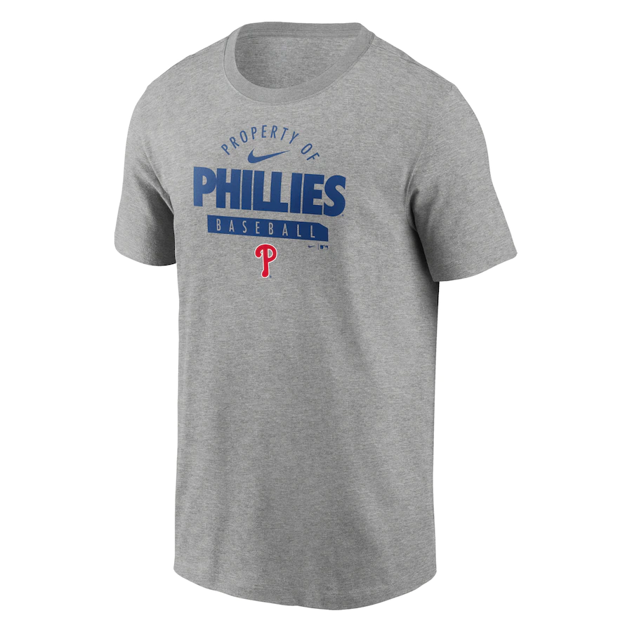 Nike Philadelphia Phillies Primetime Property Of Practice T-Shirt - Heathered Gray
