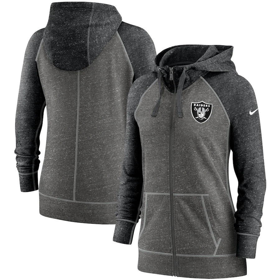 Nike Women's Las Vegas Raiders Gym Vintage Raglan Full-Zip Hoodie