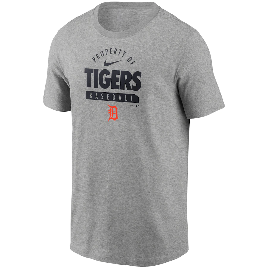 Detroit Tigers Nike Primetime Property Of Practice T-Shirt - Gray