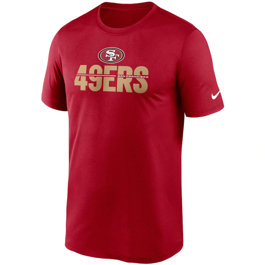 Nike San Francisco 49ers Legend Microtype Performance T-Shirt - Scarlet- Scarlet