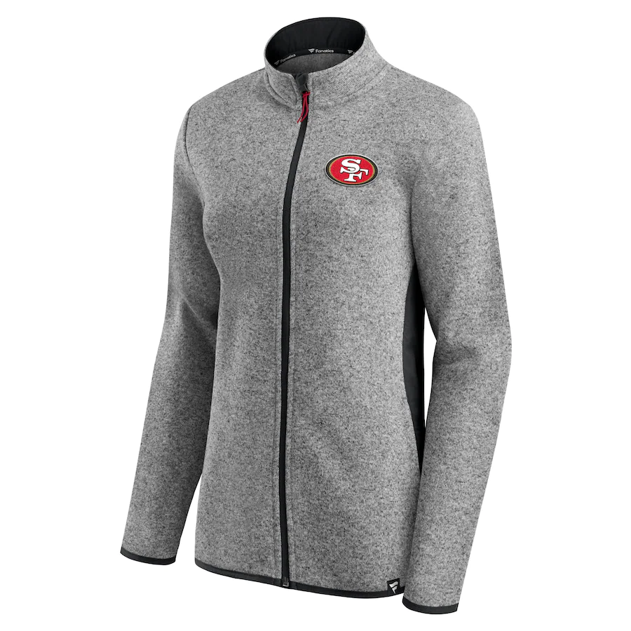 Fanatics Branded Women's San Francisco 49ers Block Party Primary Logo Full-Zip Jacket - Heathered Gray/Black