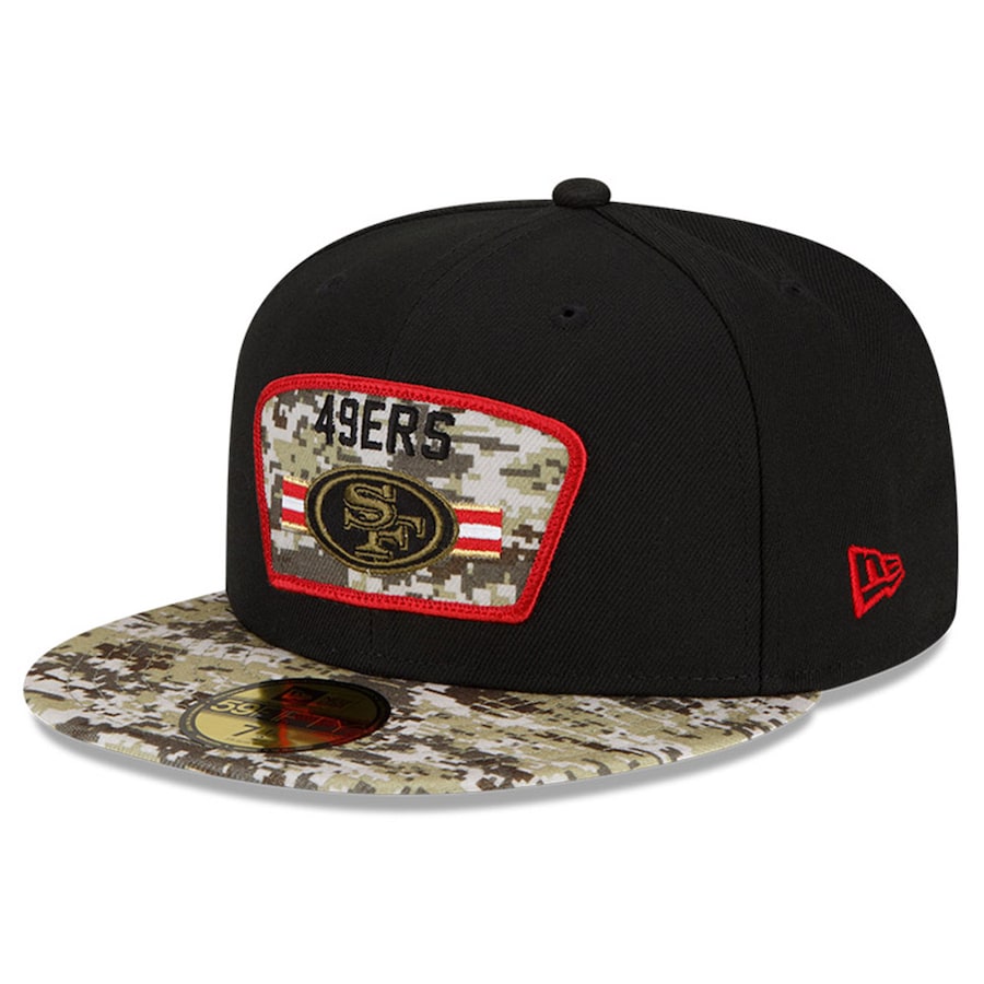 San Francisco 49ers New Era 2021 Salute to Service 59FIFTY Fitted Hat - Black/Camo